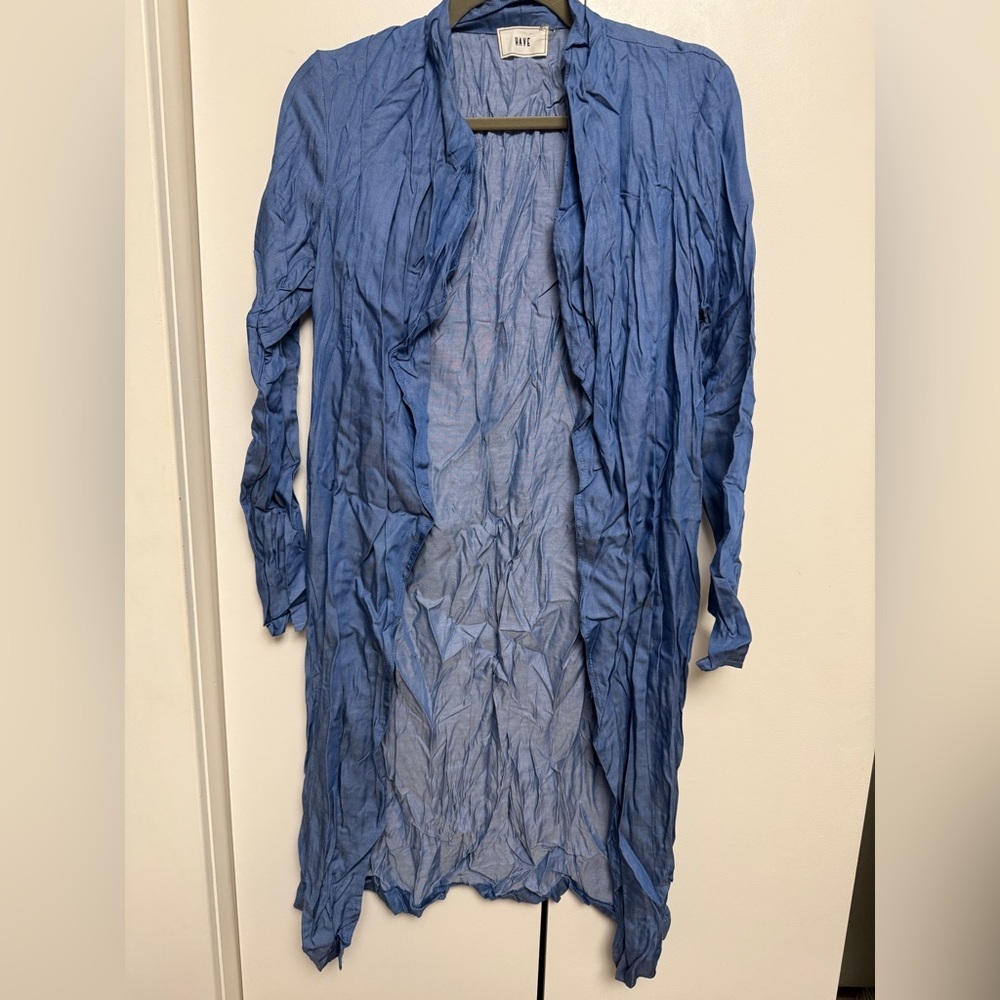 HAVE Dusty Blue Lightweight Open-Front Cardigan